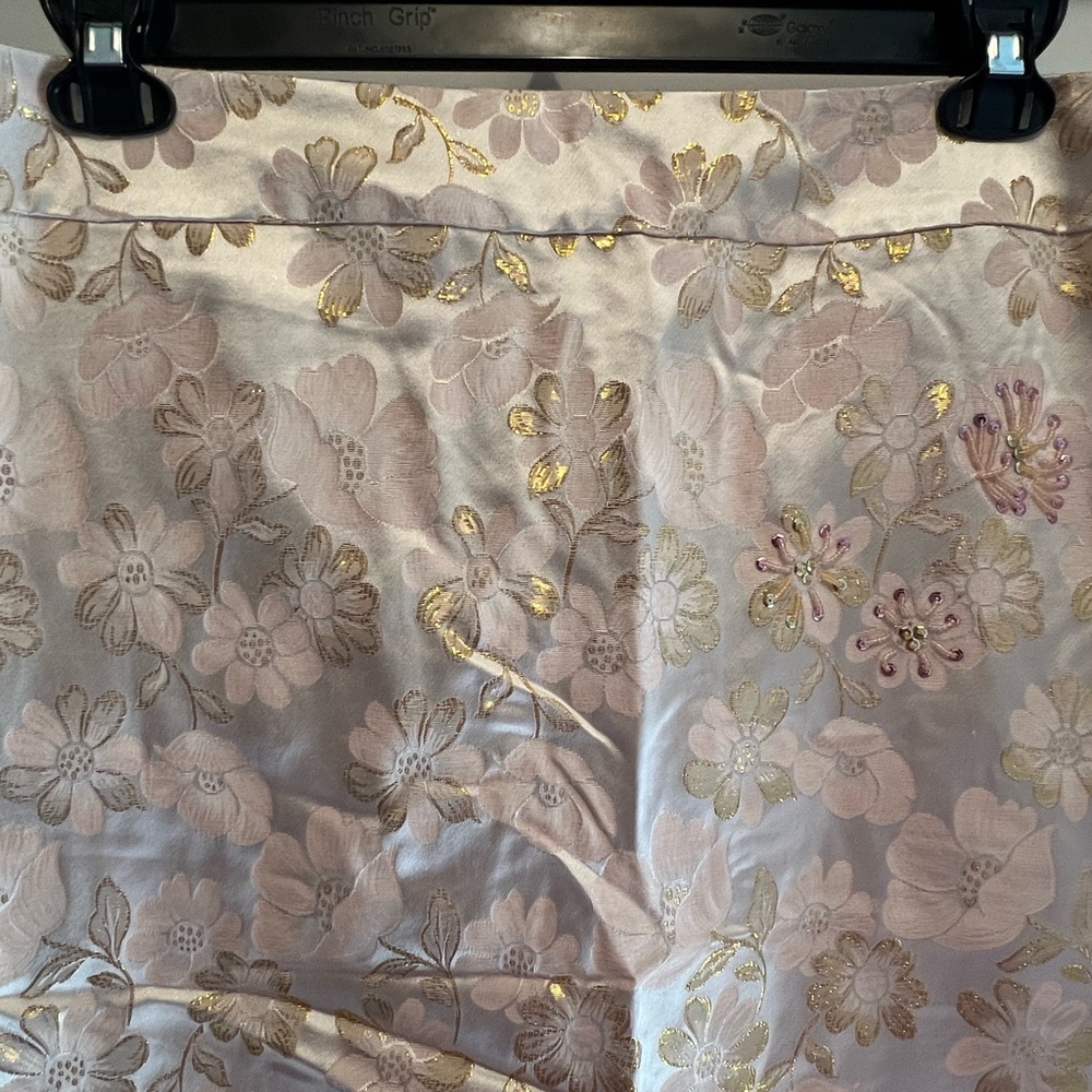 Banana Republic Pink Gold Metallic Silk Brocade Floral Pencil Skirt - Picture 6 of 13